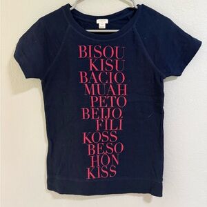 J.Crew Kiss Graphic Tee Navy XXS